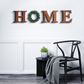 HOME Word With Ring Wreath Garland Wooden Sign Wall Art