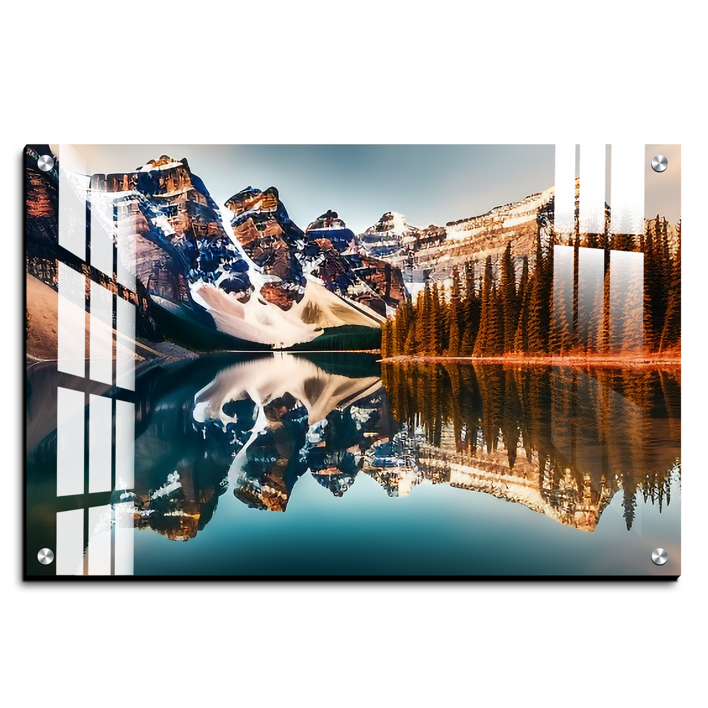 Mountains Mirror Nature Landscape Luxury Wall Art Painting