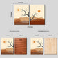 Sunset and Sunrise Boho Wood Print Wall Art Set of 2
