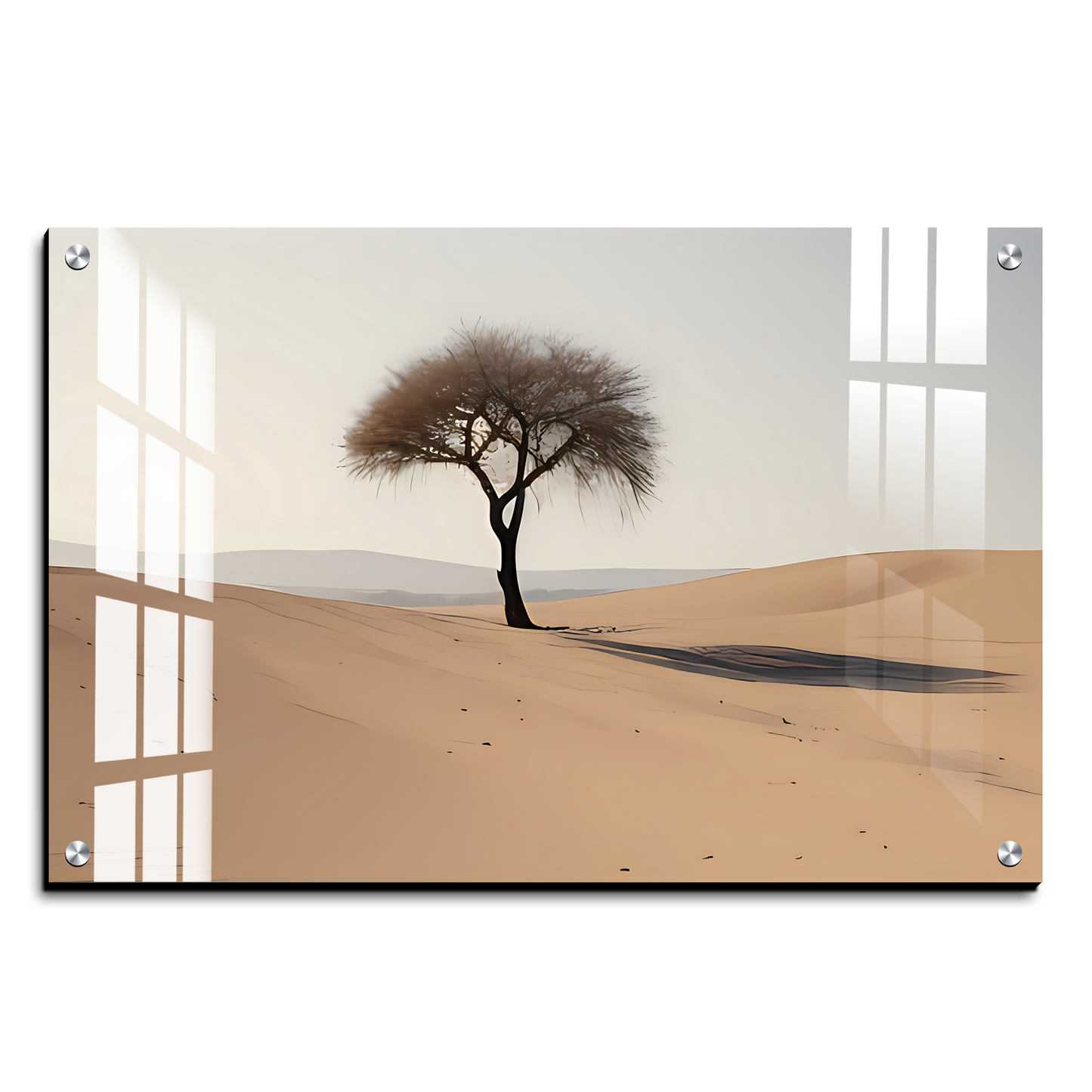 Tree In Desert Motivational Positive Luxury Wall Art Painting