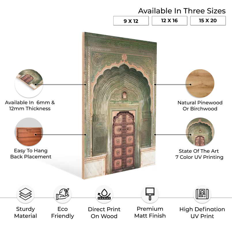 Jaipur City Palace Door Wood Print Wall Art