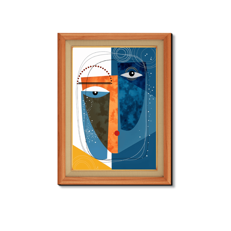 Face Abstract Wood Print Wall Art 18x23 Inches