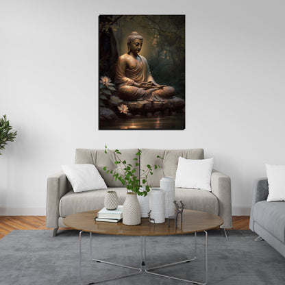 Meditating Buddha Wood Print Wall Art
