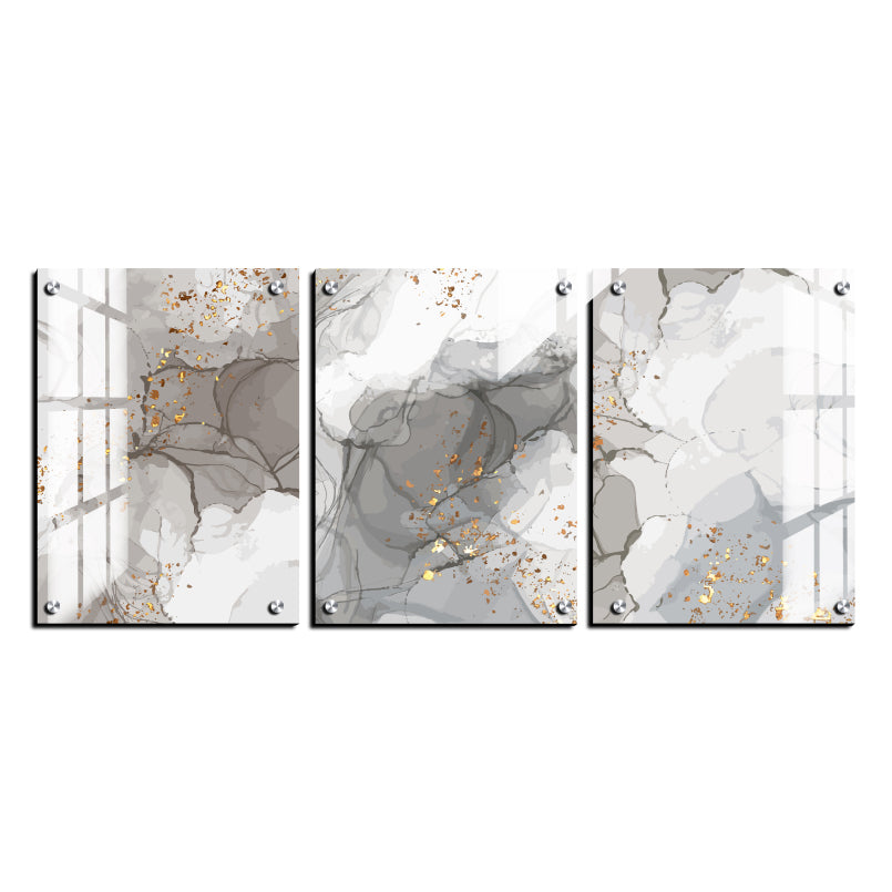 Abstract Grey Wood Print Wall Art Set of 3