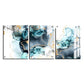Abstract Blue and Gold Wood Print Wall Art Set of 3