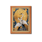 Two Cranes & Full Moon Wood Print Wall Art 18x23 Inches