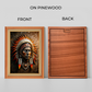 Old Chief of The Indian Tribe Wood Print Wall Art 18x23 Inches