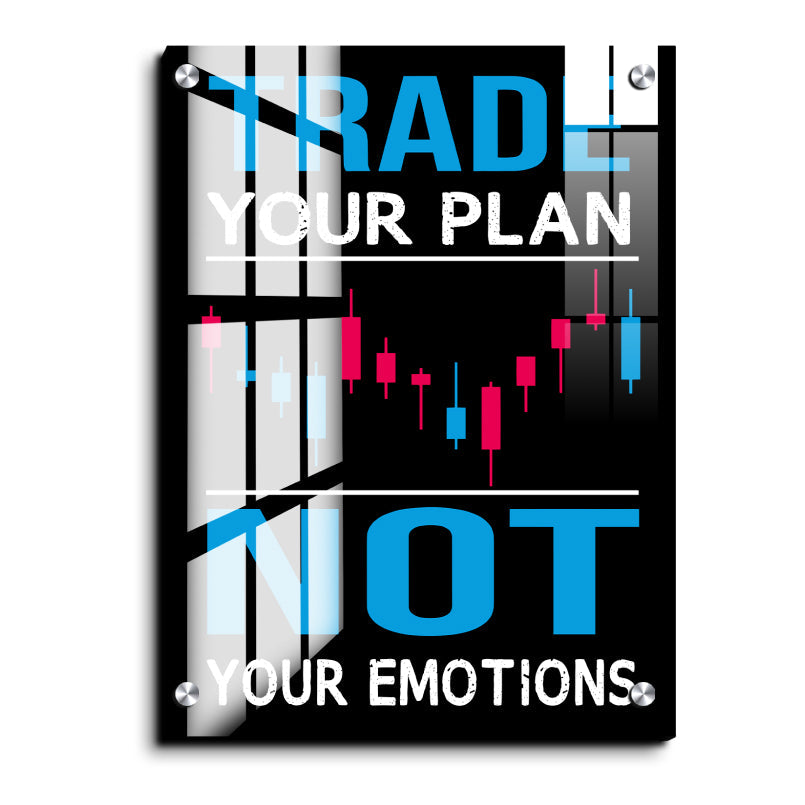 Trade Your Plan Not Emotions Wood Print Wall Art