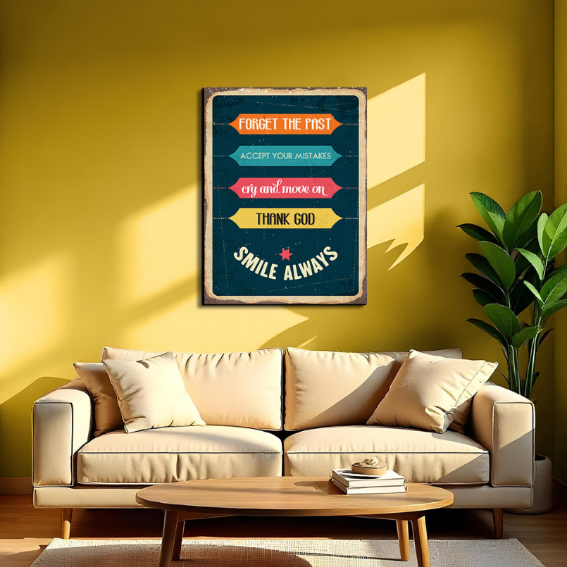 5 Daily Motivation Quote Vintage Wood Print Wall Art