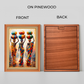 African Women Carrying Pots on Their Head Colorful Wood Print Wall Art 18x23 Inches