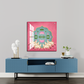 Sacred Cow Pichwai Wood Print Wall Art Pink