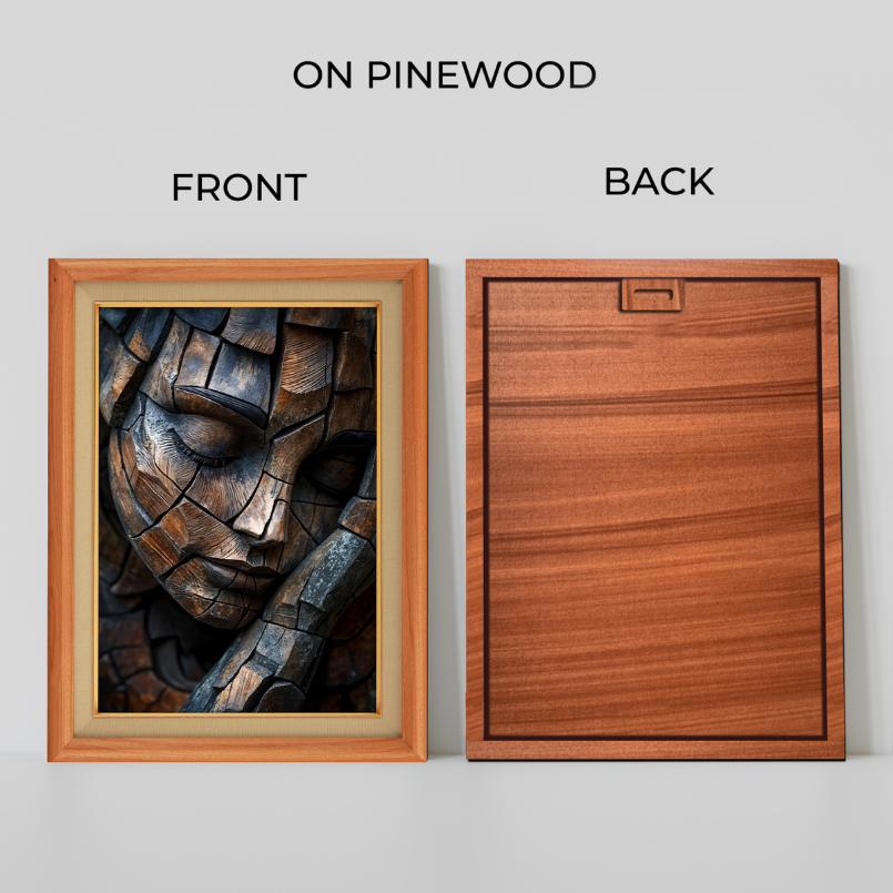 Human Sleeping Face Wooden Cutout  Wood Print Wall Art 18x23 Inches