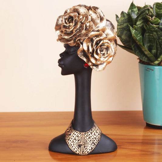 African Female Face Nurturing and Empowering Décor Showpiece