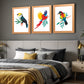 Beautiful Birds Wood and Acrylic Print Wall Art Set of 3