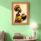 African Lady With Pot Wood Print Wall Art 18x23 Inches