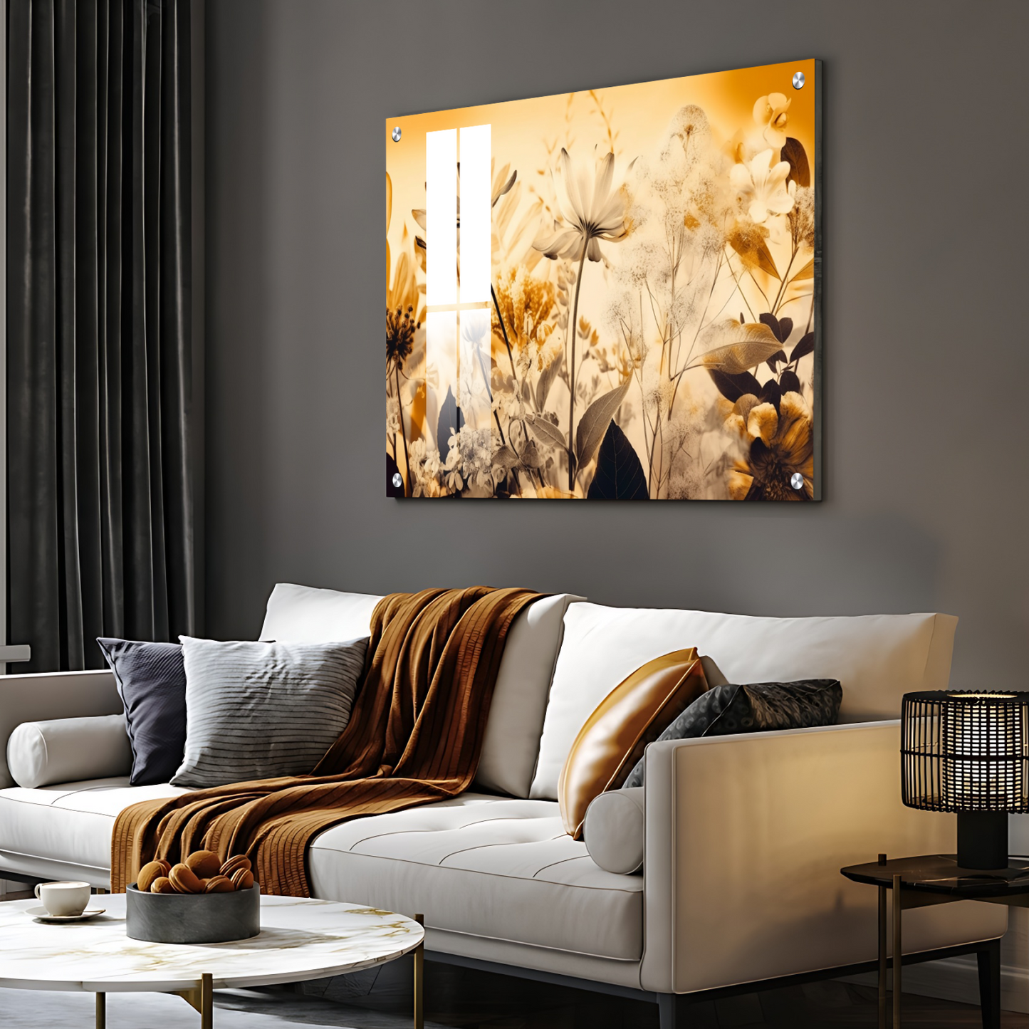 White Flowers Luxury Wall Art Painting