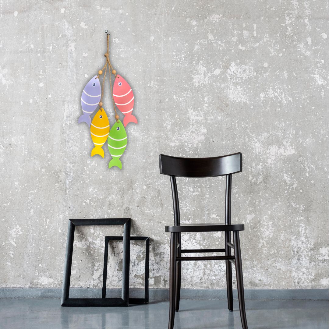 Antique Wooden Imitative Fish Wall Hanging