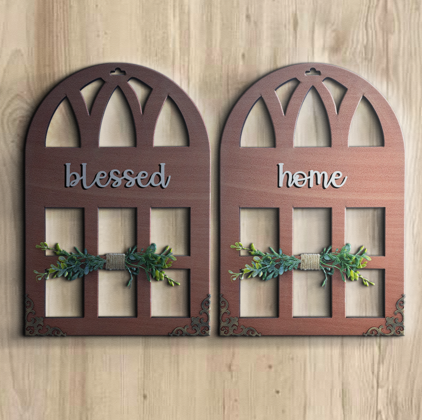 Blessed Home Quote Window Wall Art Set Of 2