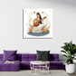 Goddess Saraswati With Veena Wood Print Wall Art
