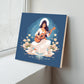 Goddess Saraswati Blue Wood Print Wall Art