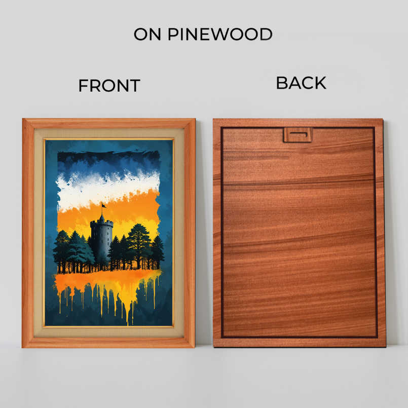 Castle With Multicolor Shades Wood Print Wall Art 18x23 Inches