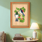 Two Pigeon On Bamboo Veneer Wood Print Wall Art 18x23 Inches