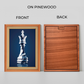 Chess King Blue With White Shade Wood Print Wall Art 18x23 Inches