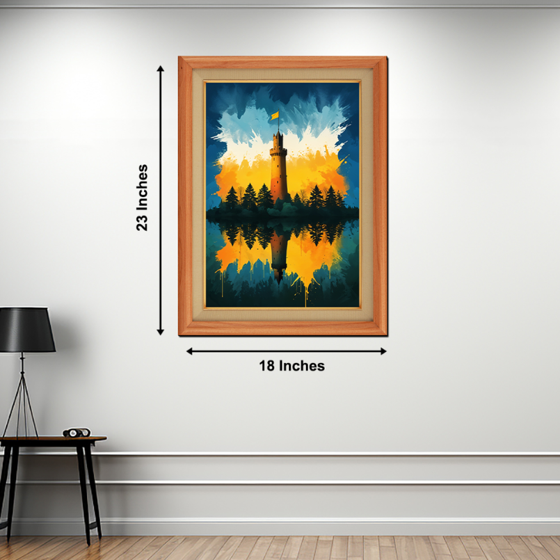 Fort With Flashing Colors Wood Print Wall Art 18x23 Inches