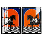 Man On The Black Horse Quiet Luxury Wood Print Wall Art Set of 2