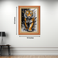 Tiger With Splash Colors Wood Print Wall Art 18x23 Inches
