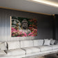 Buddha Meditating Statue in Nature Wood Print Wall Art