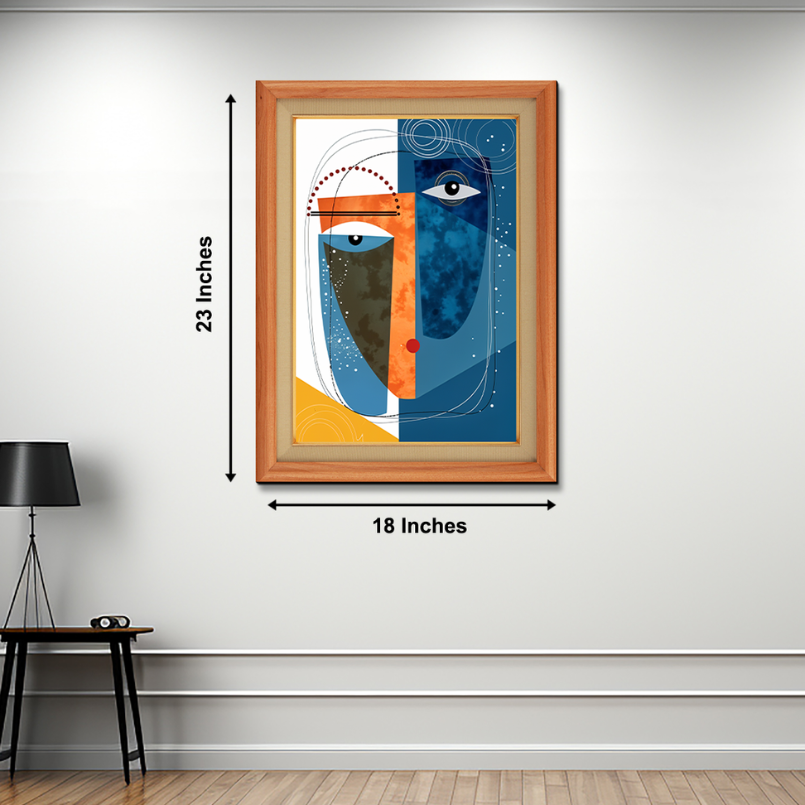 Face Abstract Wood Print Wall Art 18x23 Inches