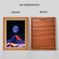 Moon Over Fiery Volcano Nights Wood Print Wall Art 18x23 Inches