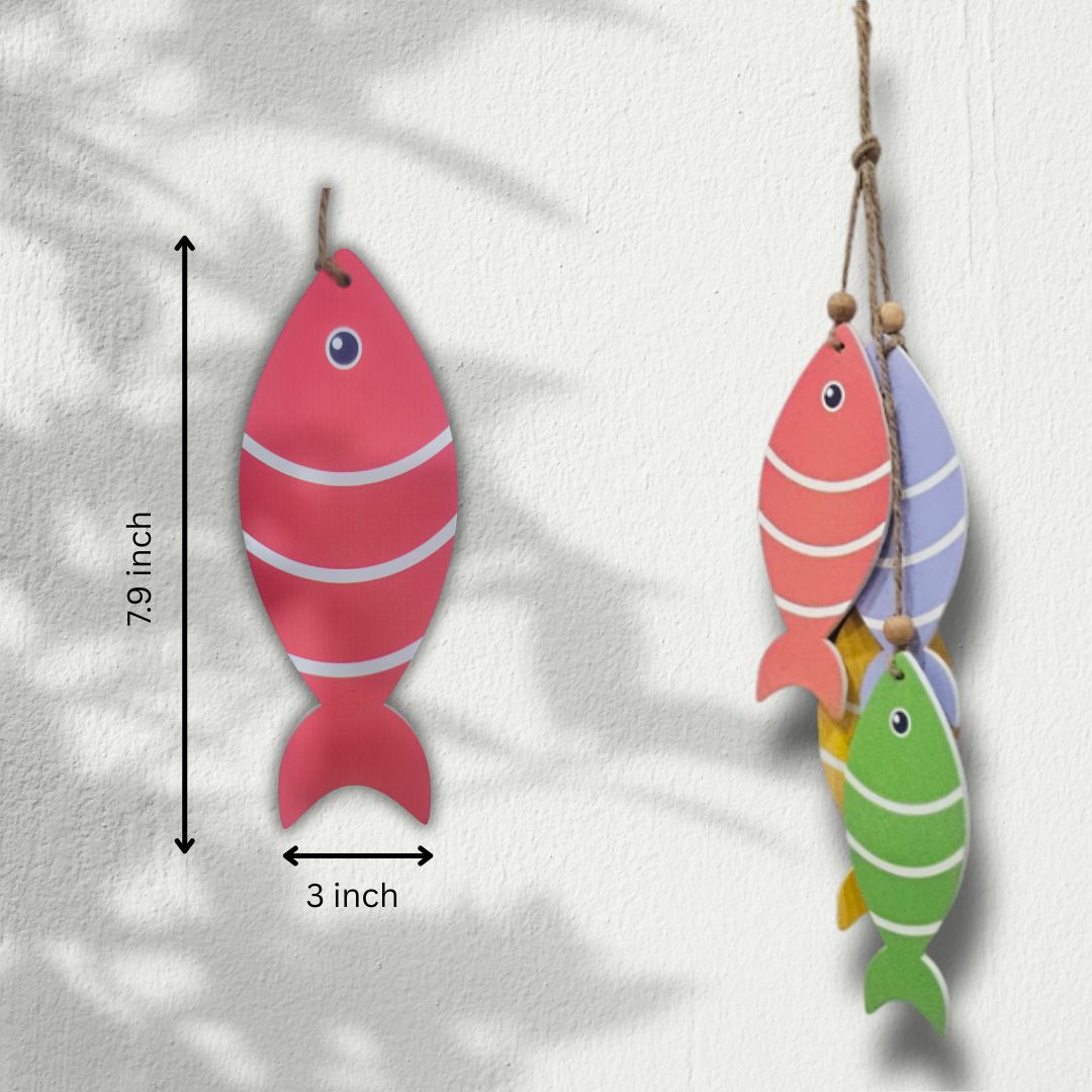 Antique Wooden Imitative Fish Wall Hanging