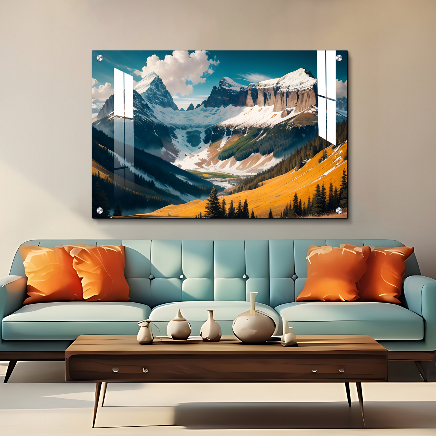 Cloud and Mountains Astonish Landscape Luxury Wall Art Painting