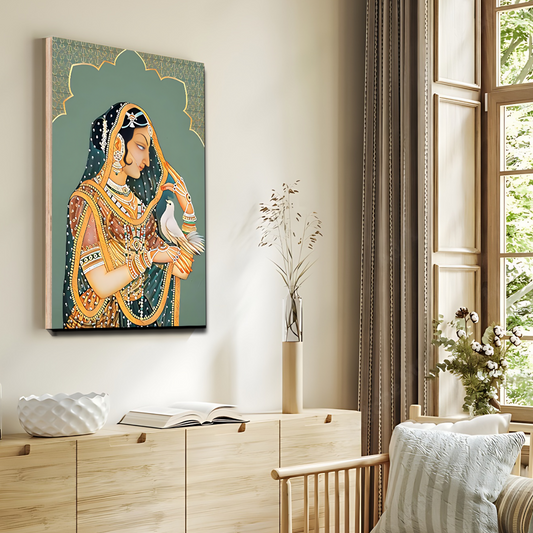 Queen With Pigeon Wood Print Wall Art