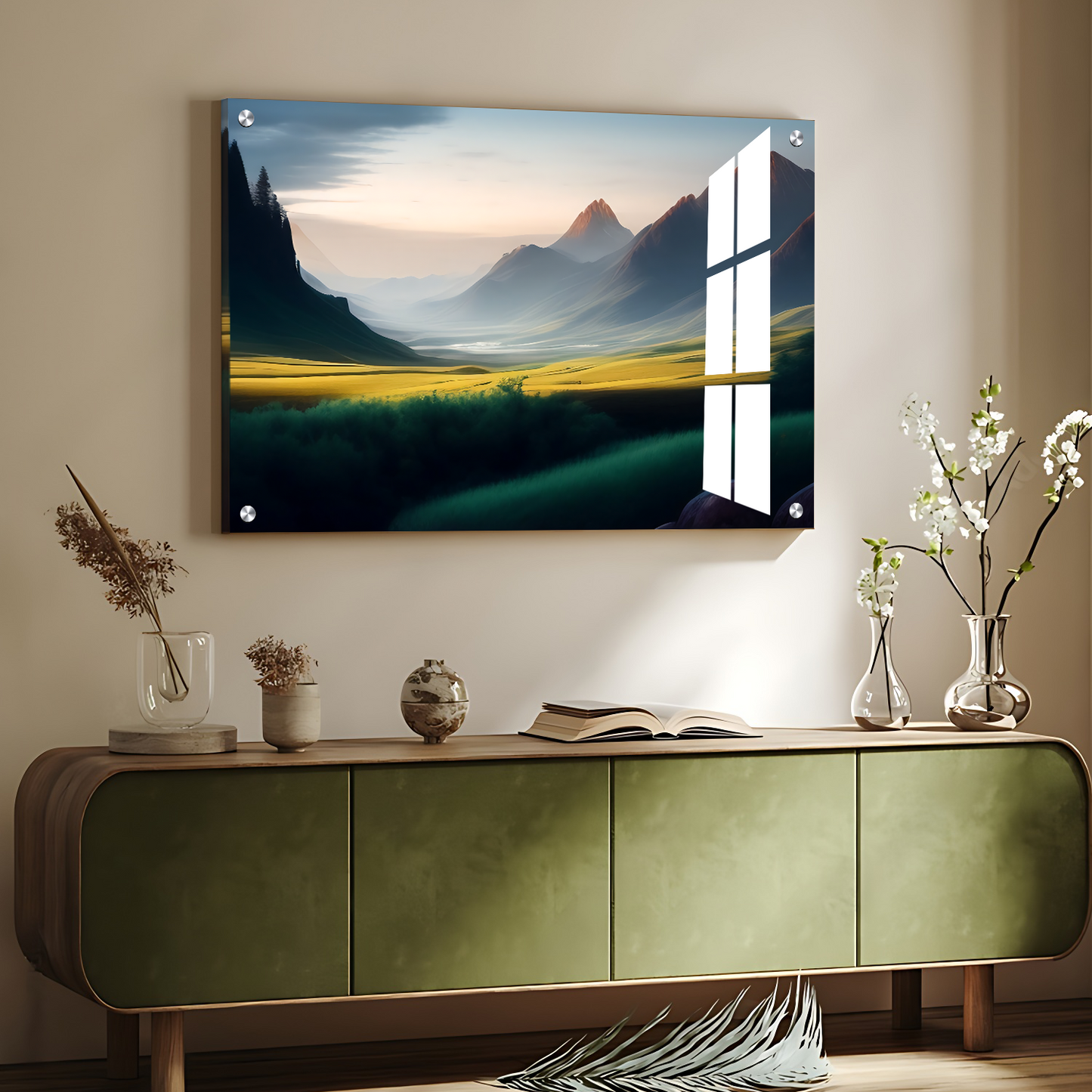 Beautiful Blue Nature Landscape Luxury Wall Painting
