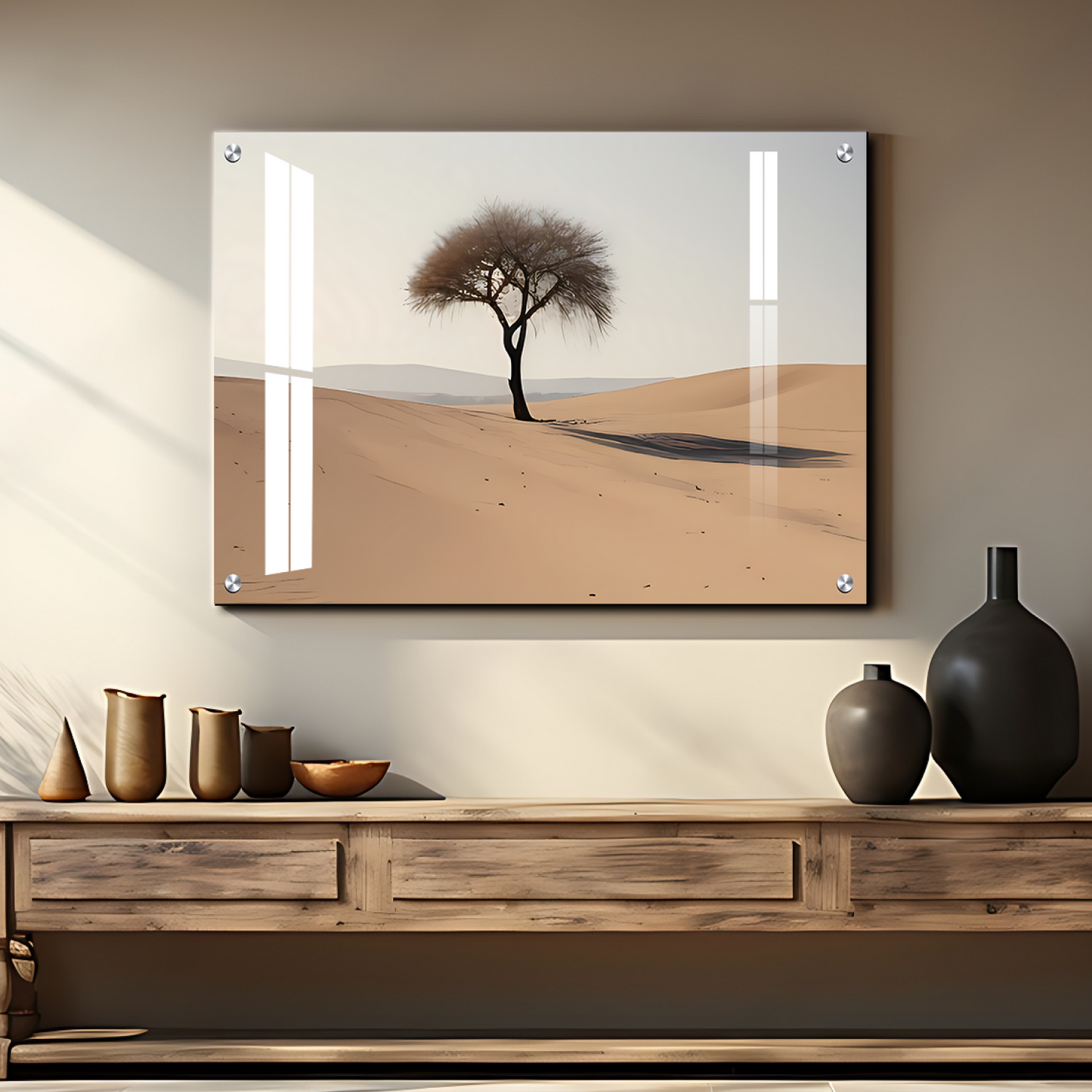 Tree In Desert Motivational Positive Luxury Wall Art Painting