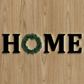 HOME Letters With Green Wreath Wooden Sign Wall Art Home Decoration