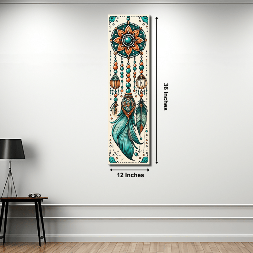 Set Of Three Dream Catcher Printable Wood Print Wall Art 12X36 Inches