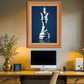 Chess King Blue With White Shade Wood Print Wall Art 18x23 Inches