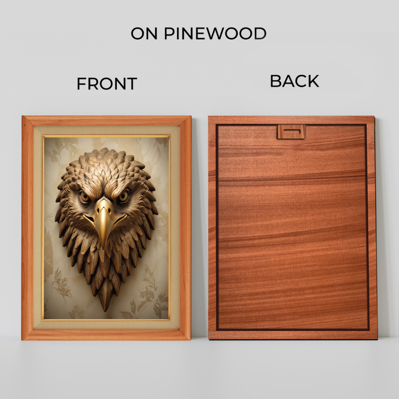 Metallic Eagle Wood Print Wall Art 18x23 Inches