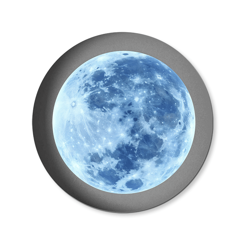 Earth Sun and Moon Round Wood Print Wall Art  15x15  Inches