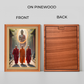 Monk With Budha On Background Wood Print Wall Art 18x23 Inches