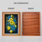 Blue And Yellow Flowers Wood Print Wall Art 18x23 Inches