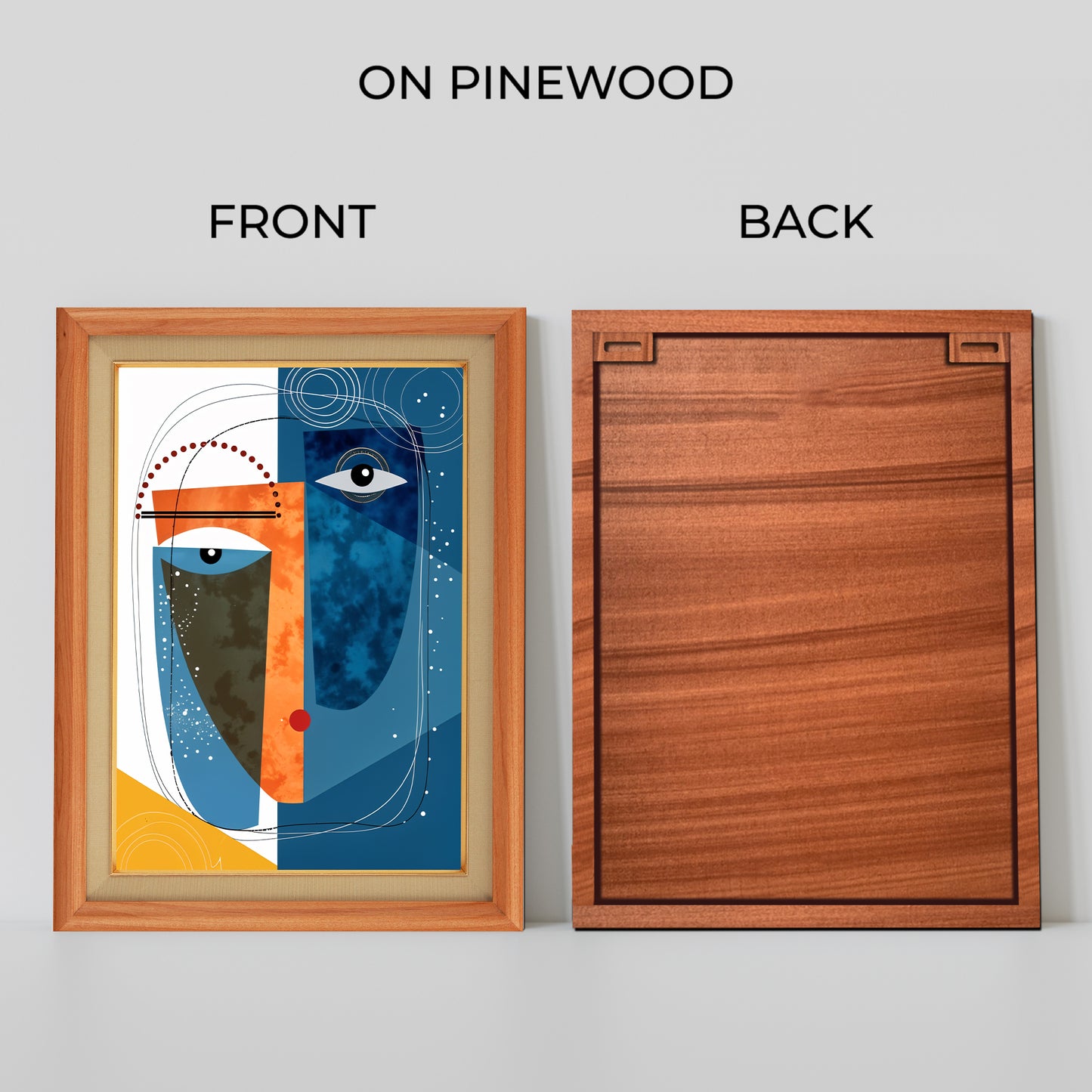 Face Abstract Wood Print Wall Art 18x23 Inches