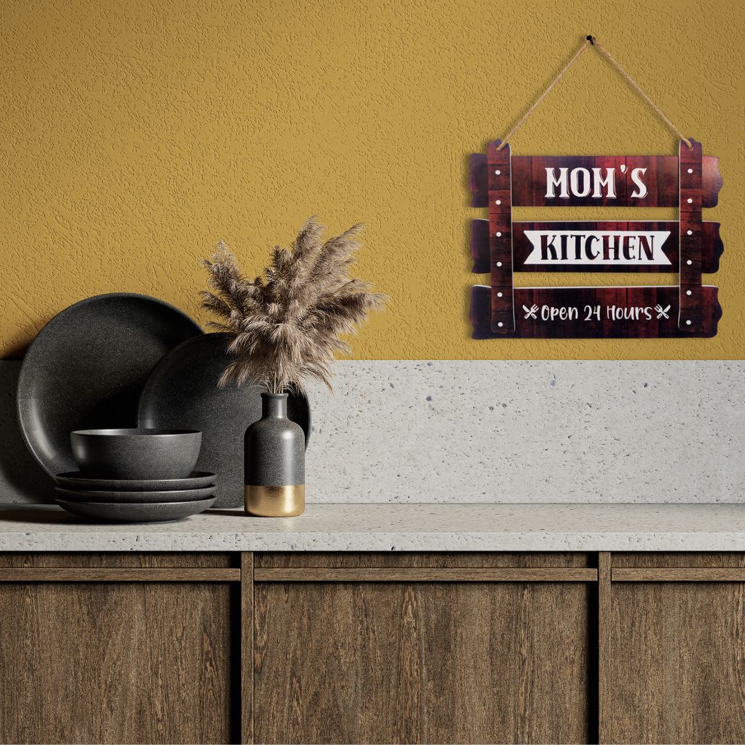 Mom's Kitchen Wooden Wall Hanging