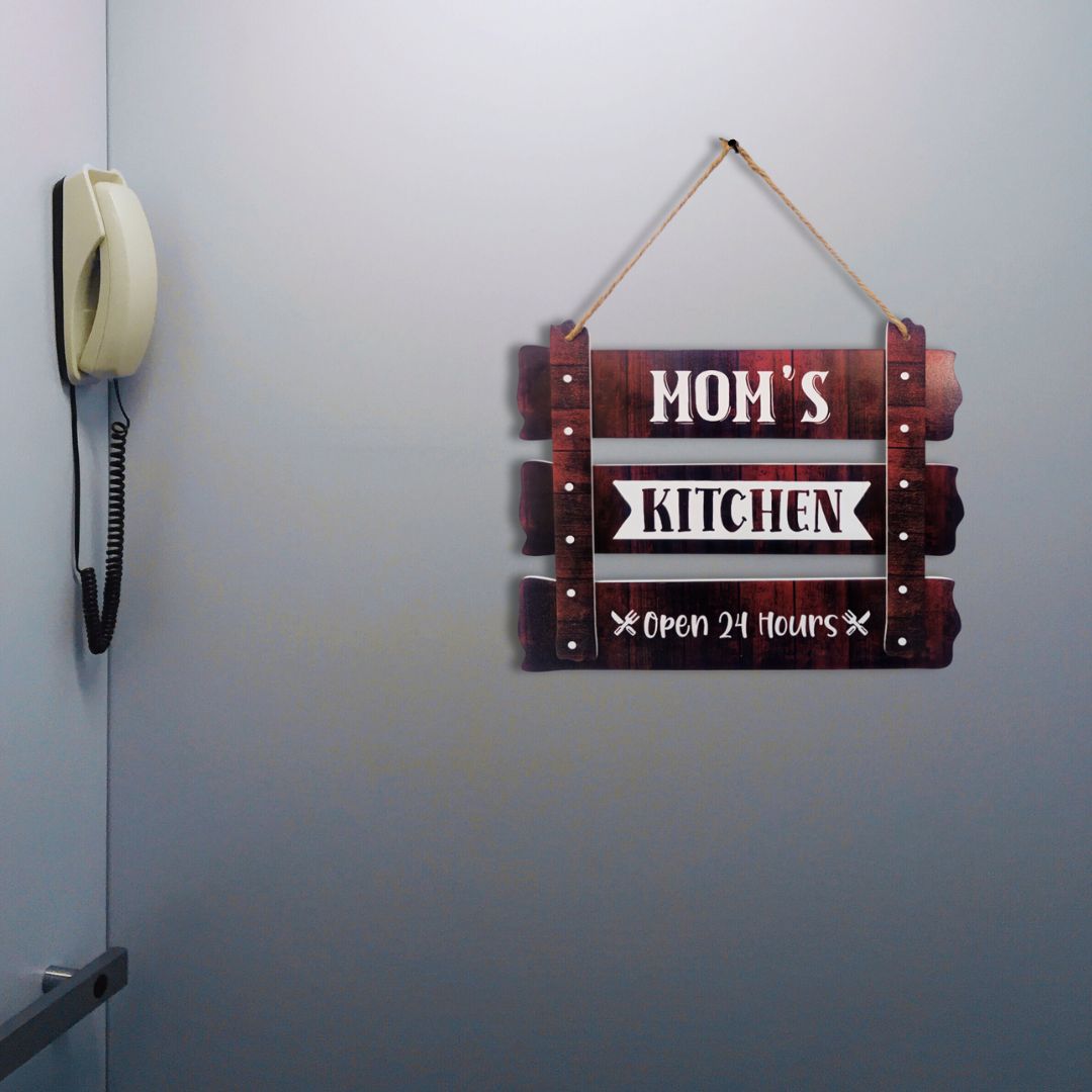 Mom's Kitchen Wooden Wall Hanging