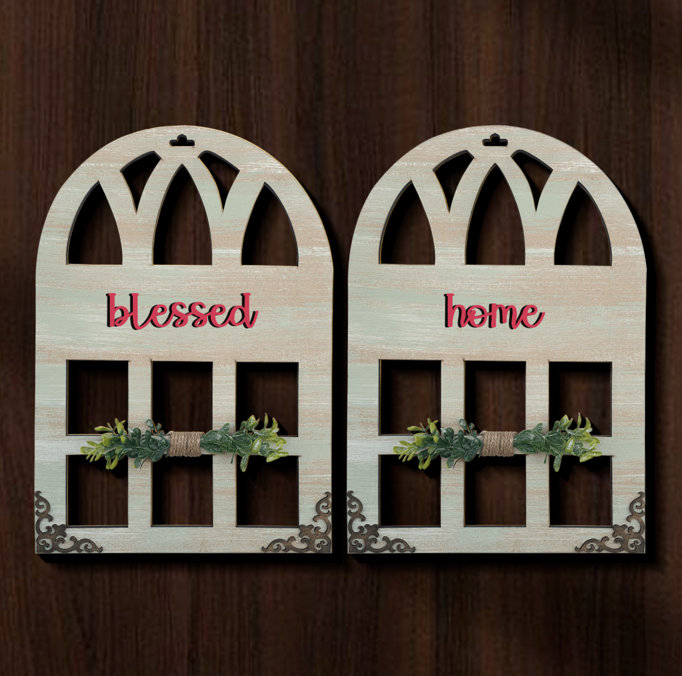 Blessed Home Quote Window Wall Art Set Of 2
