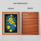 Blue And Yellow Flowers Wood Print Wall Art 18x23 Inches